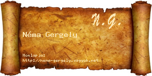 Néma Gergely névjegykártya