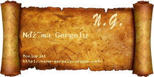 Néma Gergely névjegykártya